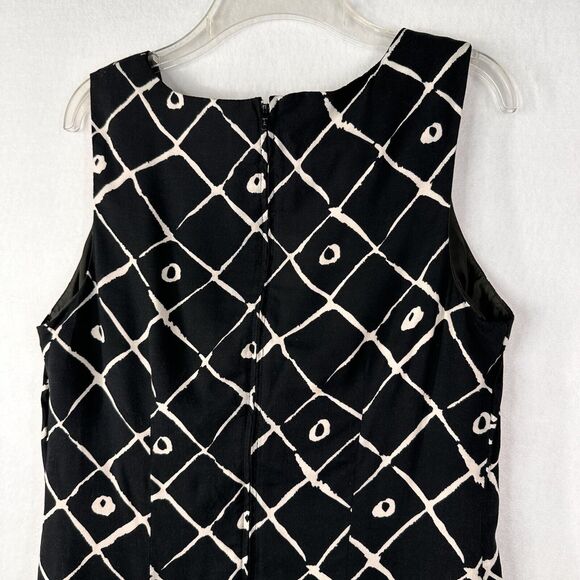 Sag Harbor Sheath Dress 12 Sleeveless Black Geo Diamond Lined Party Work Career - Picture 6 of 8
